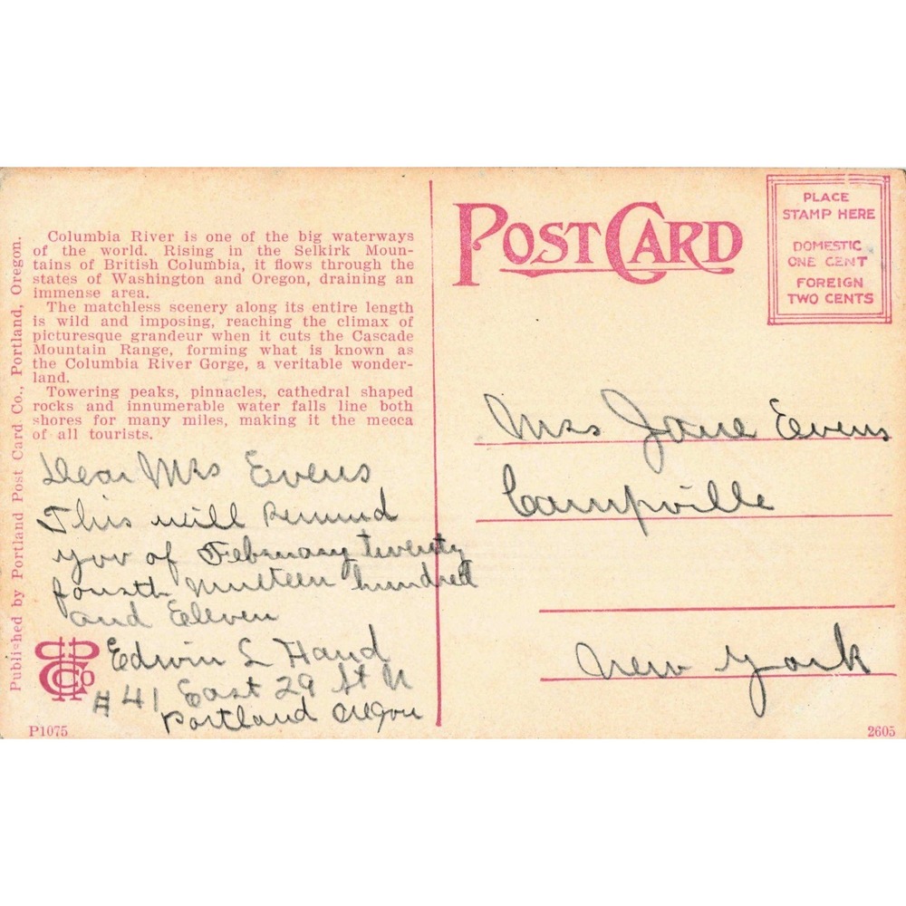 Vintage 1911 Columbia River Cascades Bridge of the Gods Postcard Oregon VG - Picture 2 of 2